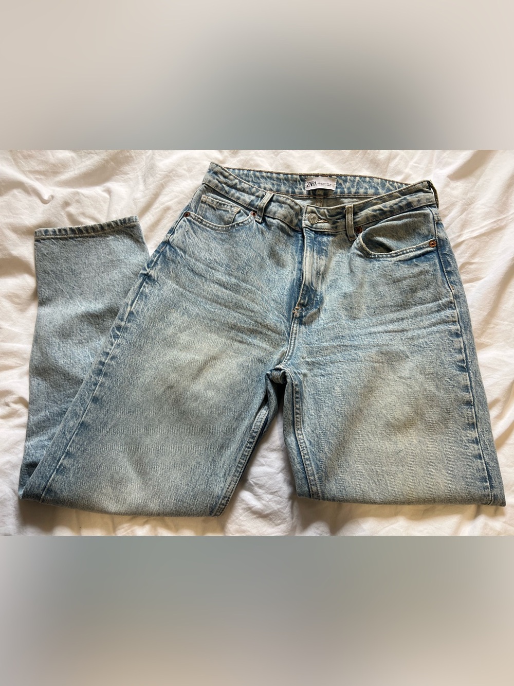 Zara Light Blue Straight Leg Women's Jeans